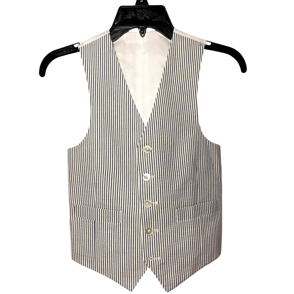 NWT Lauren Ralph Lauren Boys Seersucker Blue & White Stripe Vest Classic